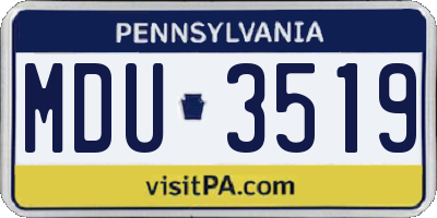 PA license plate MDU3519