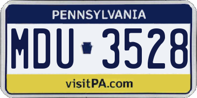 PA license plate MDU3528