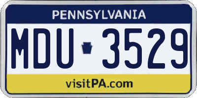 PA license plate MDU3529