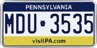 PA license plate MDU3535