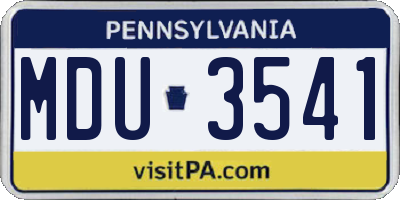 PA license plate MDU3541