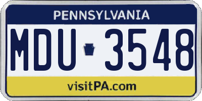 PA license plate MDU3548