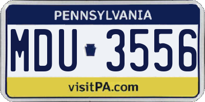 PA license plate MDU3556
