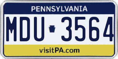 PA license plate MDU3564