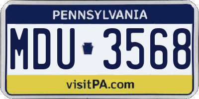 PA license plate MDU3568