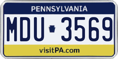 PA license plate MDU3569