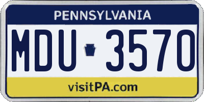 PA license plate MDU3570