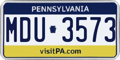 PA license plate MDU3573