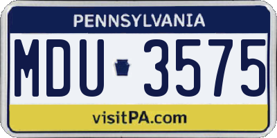PA license plate MDU3575