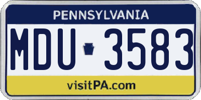 PA license plate MDU3583