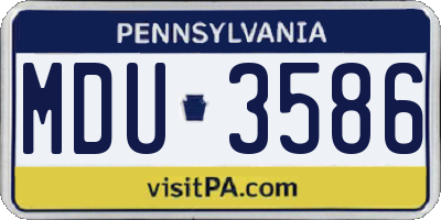 PA license plate MDU3586