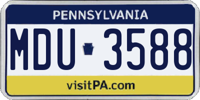 PA license plate MDU3588