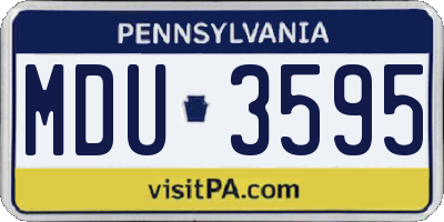 PA license plate MDU3595