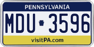 PA license plate MDU3596