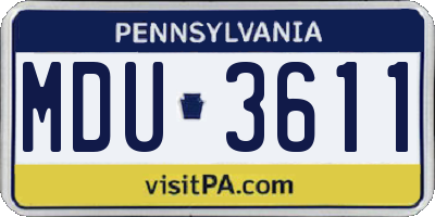 PA license plate MDU3611