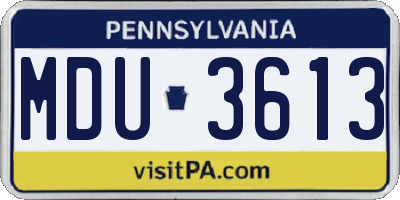 PA license plate MDU3613