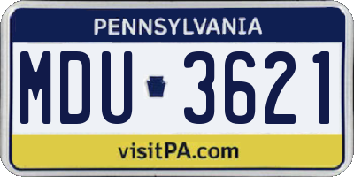 PA license plate MDU3621