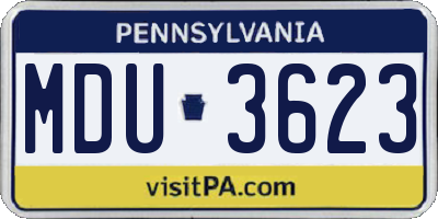 PA license plate MDU3623
