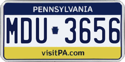 PA license plate MDU3656