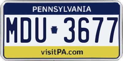 PA license plate MDU3677