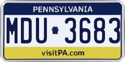 PA license plate MDU3683