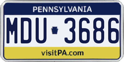 PA license plate MDU3686