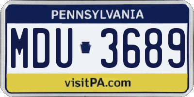 PA license plate MDU3689