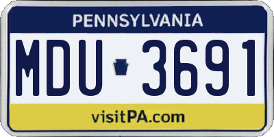 PA license plate MDU3691