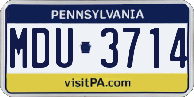 PA license plate MDU3714