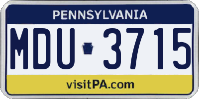 PA license plate MDU3715