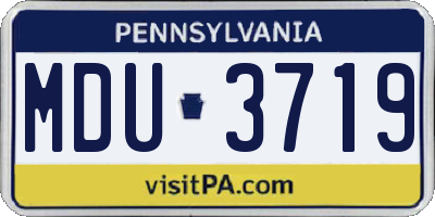 PA license plate MDU3719