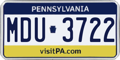 PA license plate MDU3722