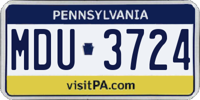 PA license plate MDU3724