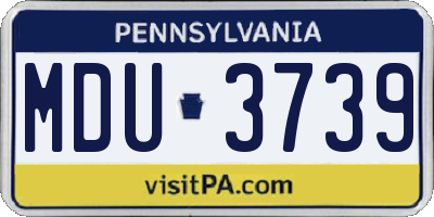 PA license plate MDU3739