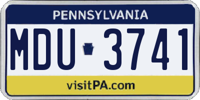 PA license plate MDU3741