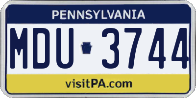 PA license plate MDU3744