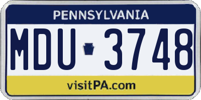 PA license plate MDU3748
