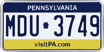PA license plate MDU3749