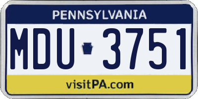 PA license plate MDU3751
