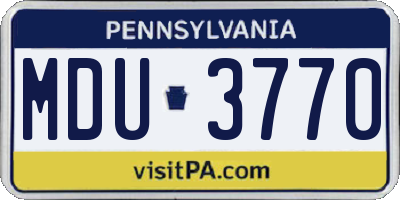 PA license plate MDU3770