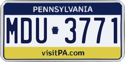 PA license plate MDU3771