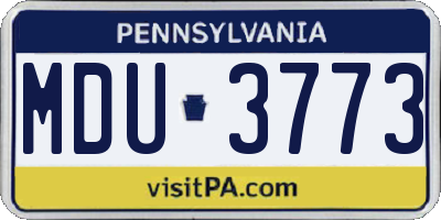 PA license plate MDU3773
