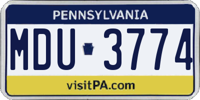 PA license plate MDU3774