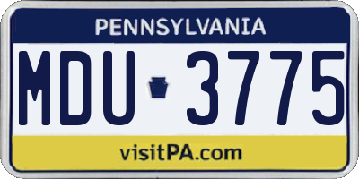 PA license plate MDU3775