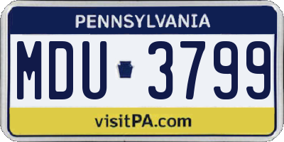 PA license plate MDU3799