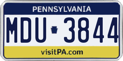 PA license plate MDU3844