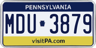 PA license plate MDU3879