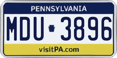 PA license plate MDU3896