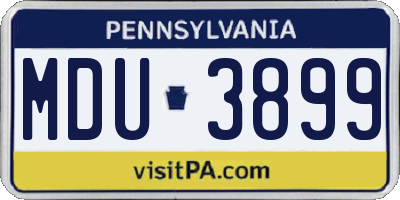 PA license plate MDU3899