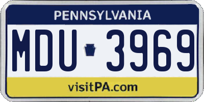 PA license plate MDU3969